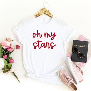 Womens July 4th Stars and Stripes Crewneck T shirt